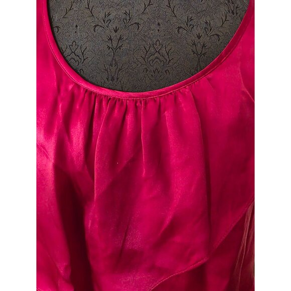 Talbots Womens 12P Sleeveless Red Ruffle Silk Blouse - Picture 4 of 10